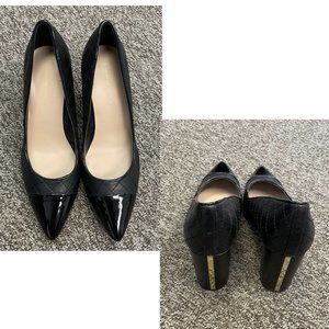 Tommy Hilfiger Leather Quilted Heel with Gold Accent